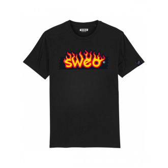 T-shirt noir Sweobox flamme...