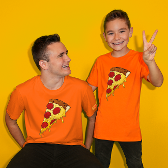 T-shirt Orange - Pizza
