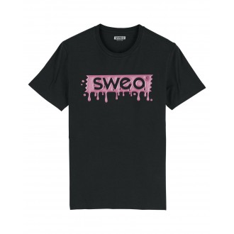 T-shirt Noir Sweo rose slime