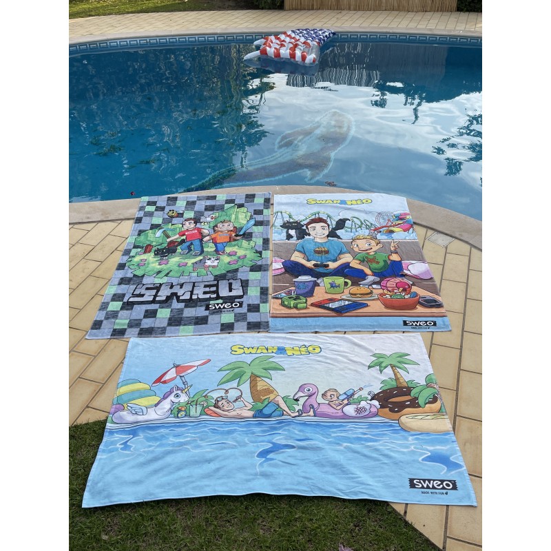 Serviette de Plage en Microfibre avec Message- Hello Summer Serviette de Plage en Microfibre avec Message- Hello Summer